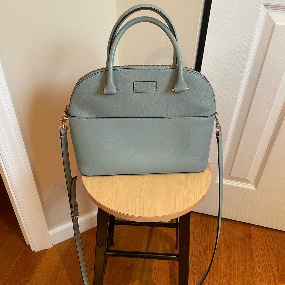 Powder blue leather Kate spade crossover purse